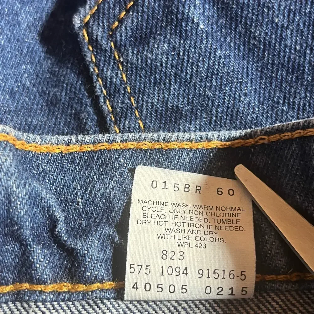 Vintage Levi's 505 Jeans Mens 42X32 Blue Medium Wash Denim Orange Tab‎ Straight